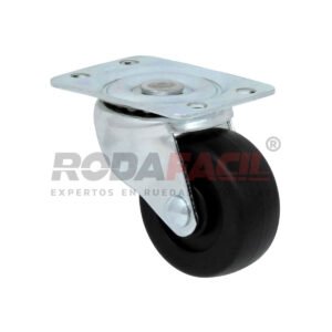 Rodaja giratoria de 2", rueda de plástico, servicio ligero.