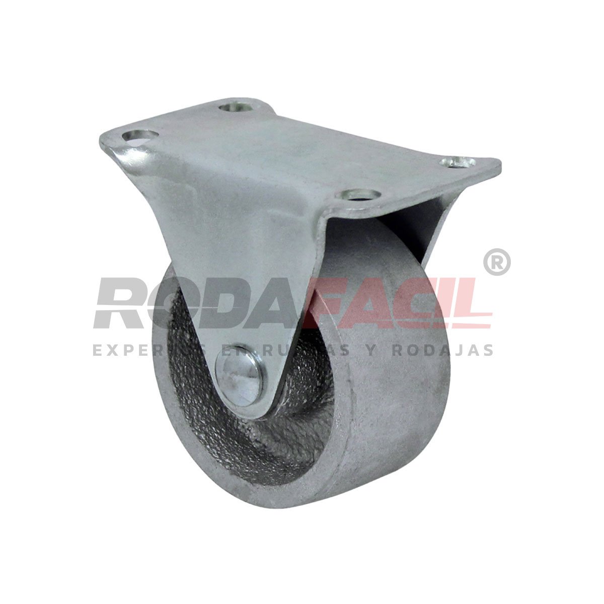 Rodaja fija de 2", rueda de fierro, servicio ligero.