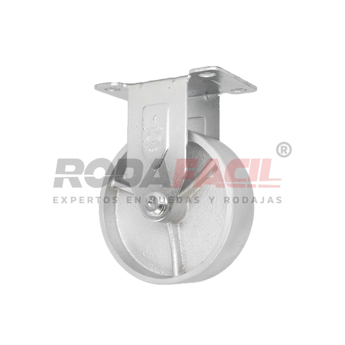 Rodaja fija de 4", rueda de fierro, servicio medio ligero