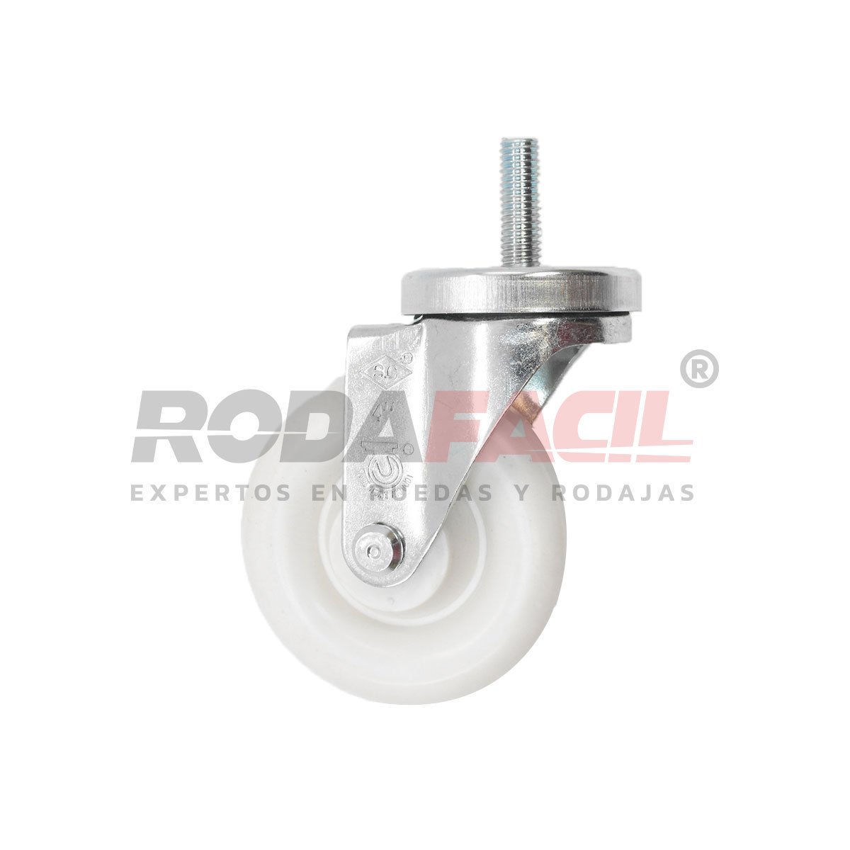 Rodaja giratoria de 4", rueda plástico, servicio medio ligero